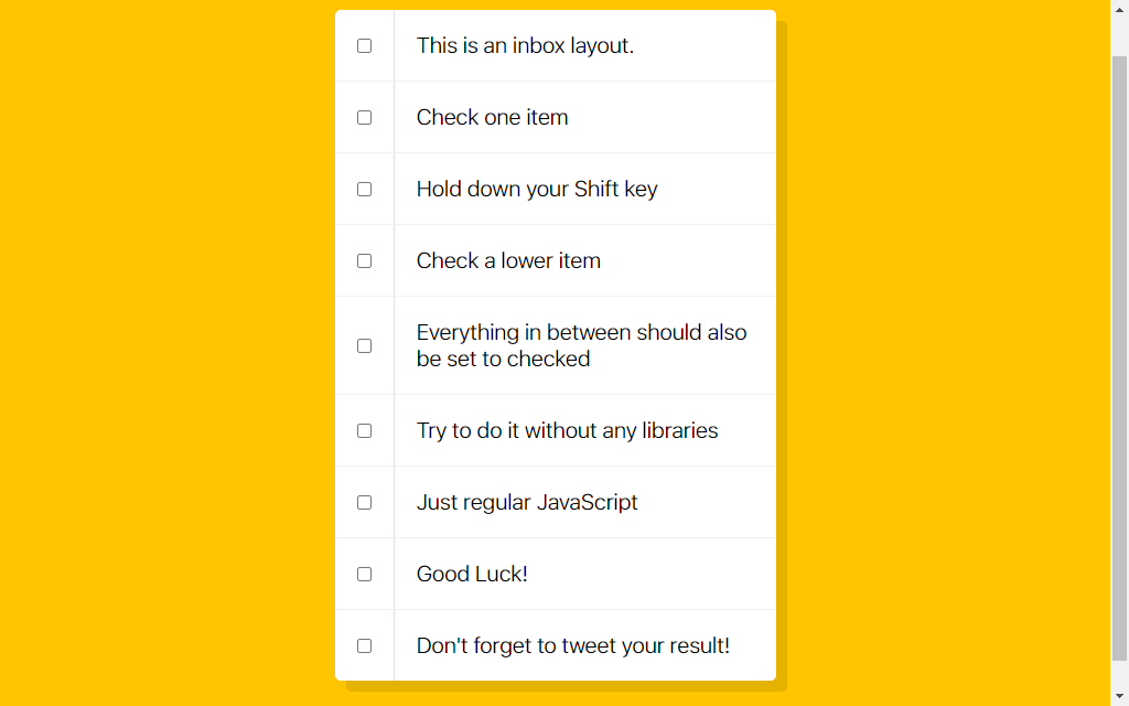 Snapshot of the project Multiple Checkboxes