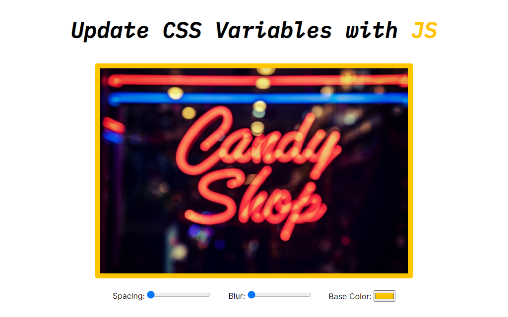 Snapshot of the Update CSS Variables project