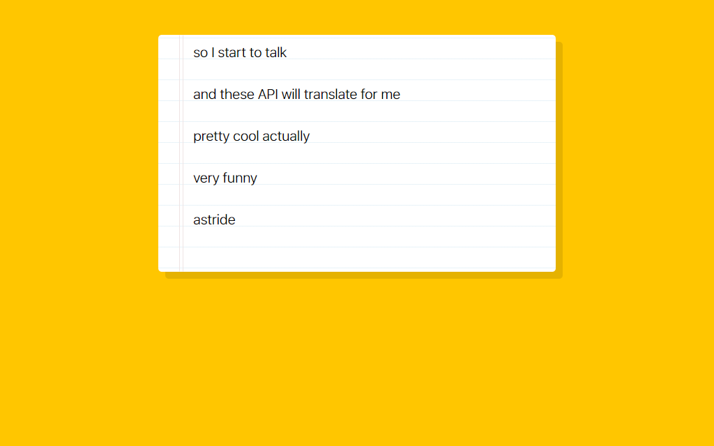 Snapshot of the Speech Recognition project