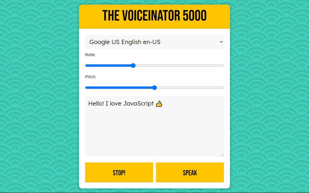 Snapshot of the Speech Synthesis project