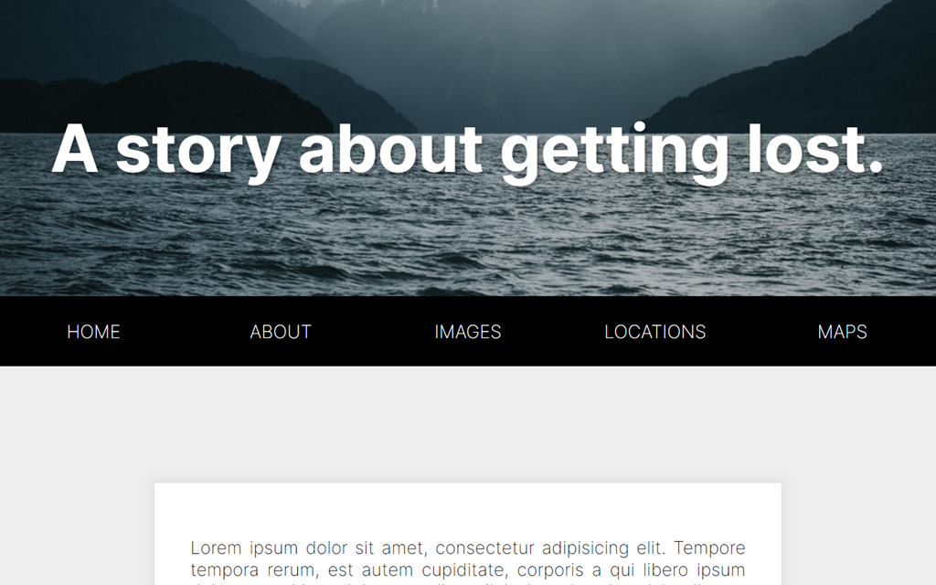 Snapshot of the Sticky Nav project