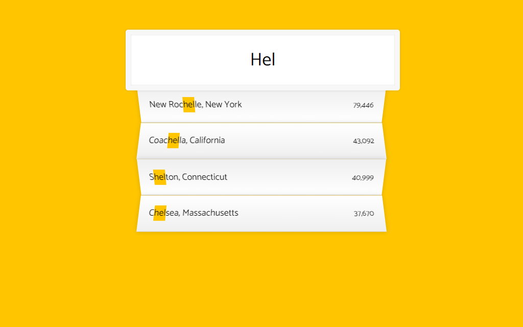 Snapshot of the Type Ahead project